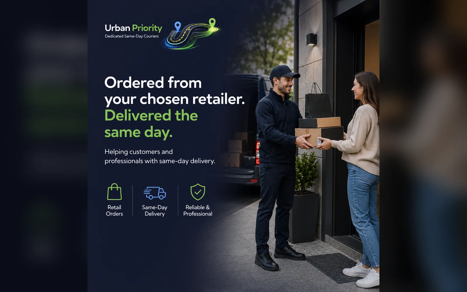 Courier collecting a retail order